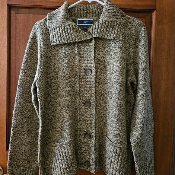 Karen Scott Button Front Cardigan - Picture 1 of 8